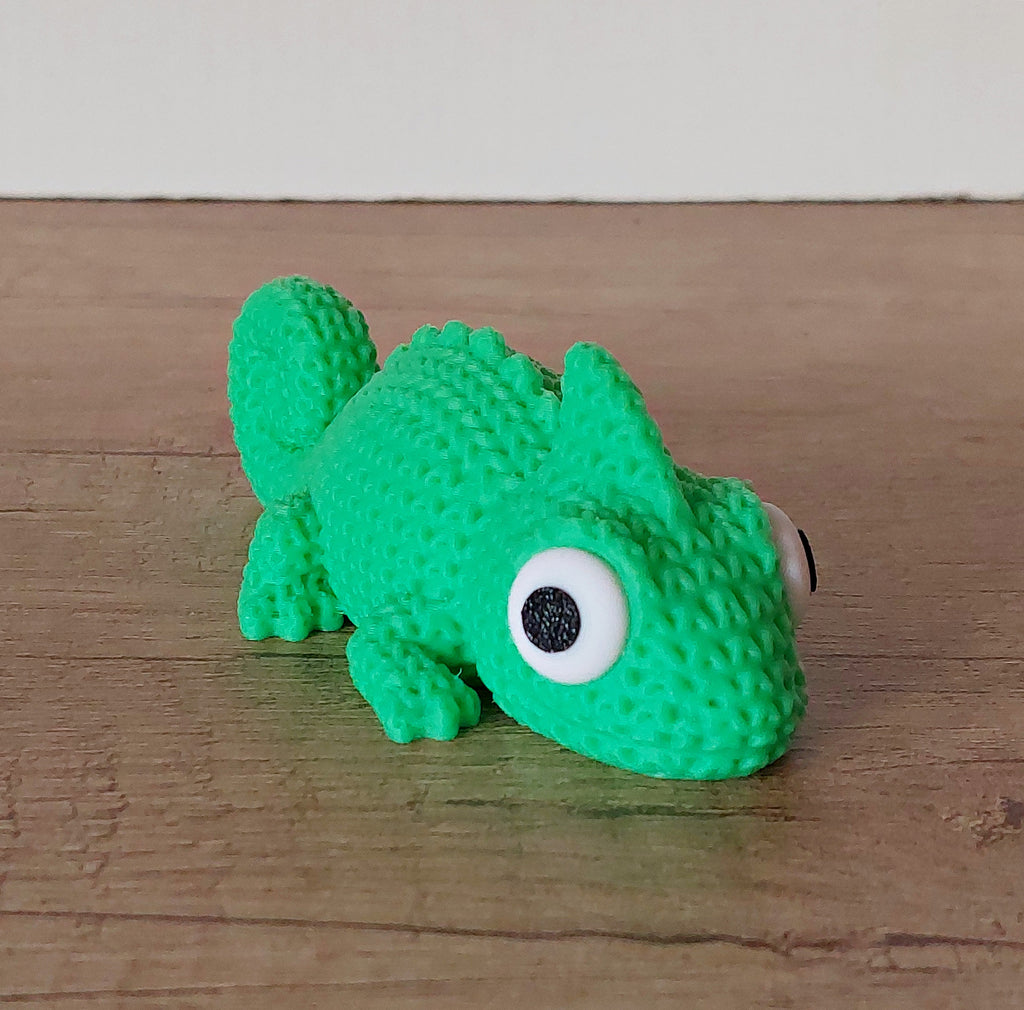 🦎 Chamäleon im Strick-Look – Grün | Niedliche 3D-Druck-Dekoration
