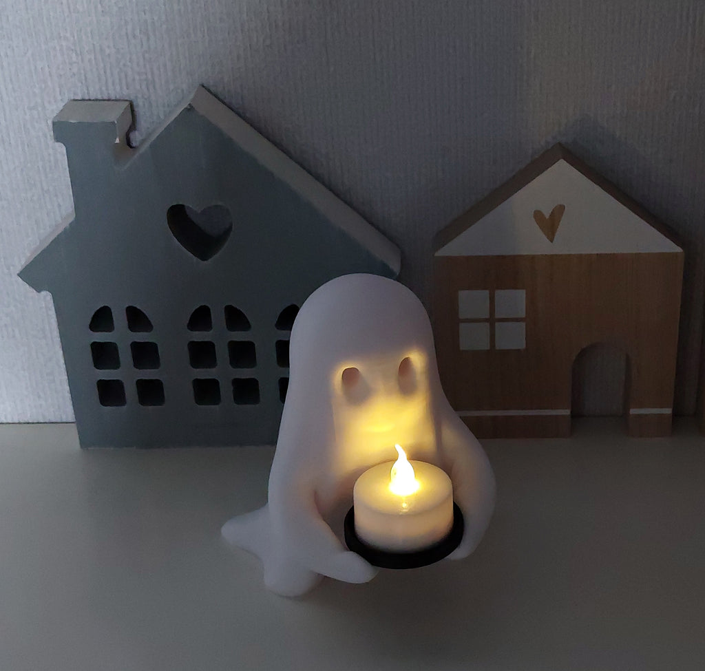 Gespenst mit LED-Teelicht-Halter aus hochwertigem 3D-Druck