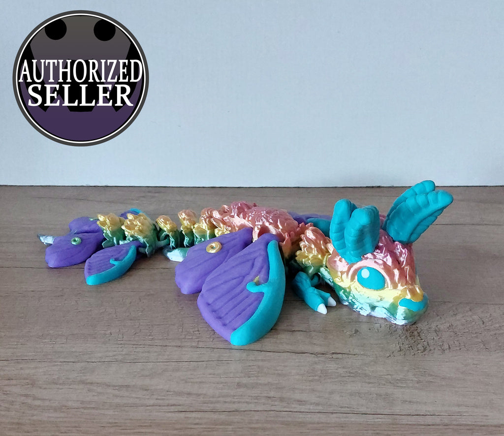 🐉🌙 Baby Lunar Moth Dragon – beweglicher Fantasy-Drache aus 3D-Druck