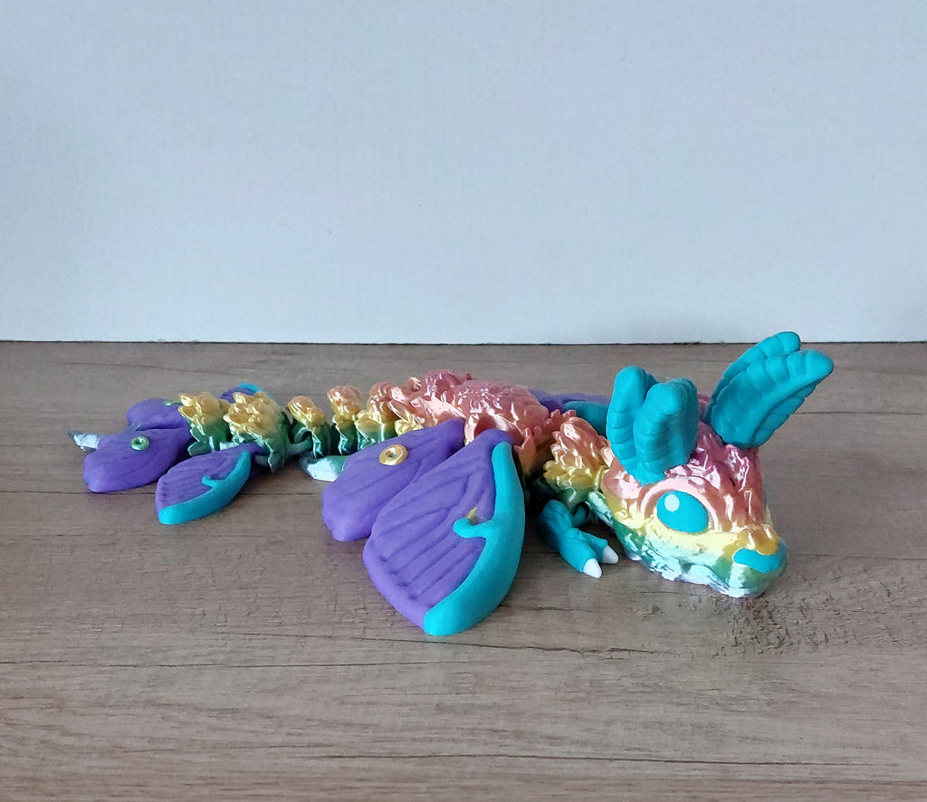 🐉🌙 Baby Lunar Moth Dragon – beweglicher Fantasy-Drache aus 3D-Druck