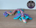 🐉 Lunar Moth Dragon – beweglicher 3D-Drache in Lila, Türkis & Regenbogen