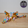 🐉 Geflügelter Schatz-Drache – 3D-Druck in Gold, Türkis & Transparent