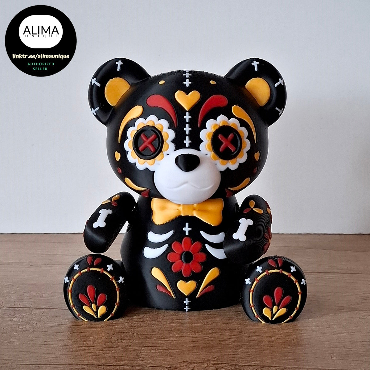 Dia de Muertos Teddybär | Bewegliche 3D-Druck-Figur