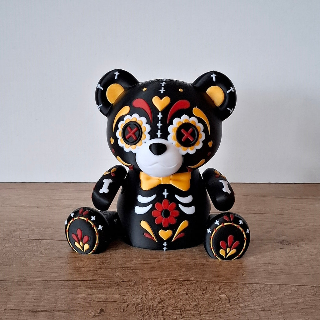 Dia de Muertos Teddybär | Bewegliche 3D-Druck-Figur