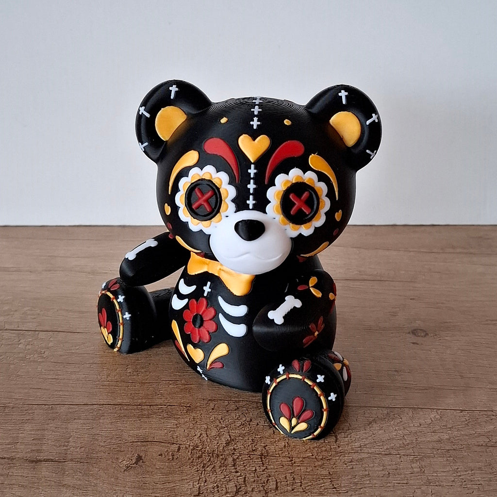 Dia de Muertos Teddybär | Bewegliche 3D-Druck-Figur