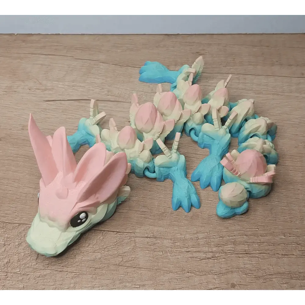 Baby Easter dragon - Oster-Drachen - 30 cm lang - 11 cm breit - 8 cm hoch - Farbe matt macaron - Augen handbemalt - megahobby3dcreations