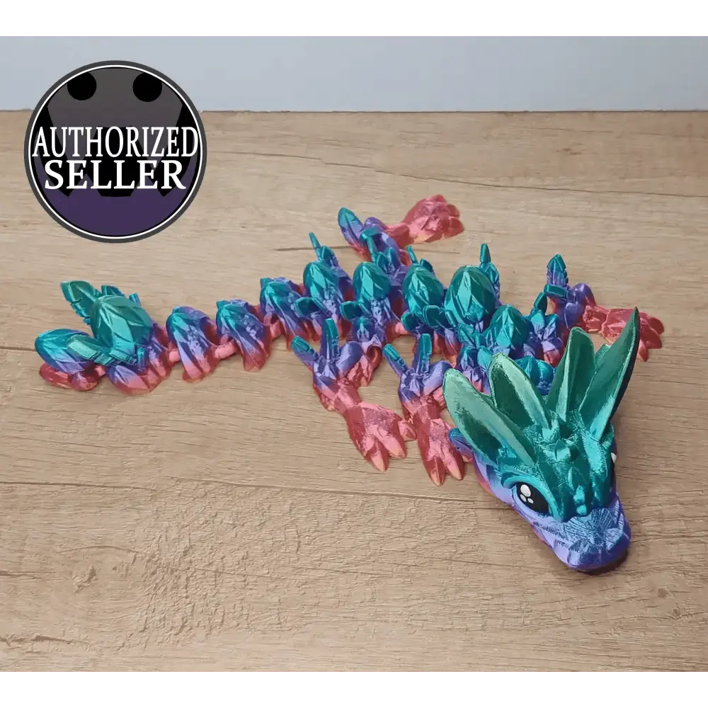 Baby Easter dragon - Oster-Drachen - 30 cm lang - 11 cm breit - 8 cm hoch - Farbe vibrant rainbow - Augen handbemalt - megahobby3dcreations