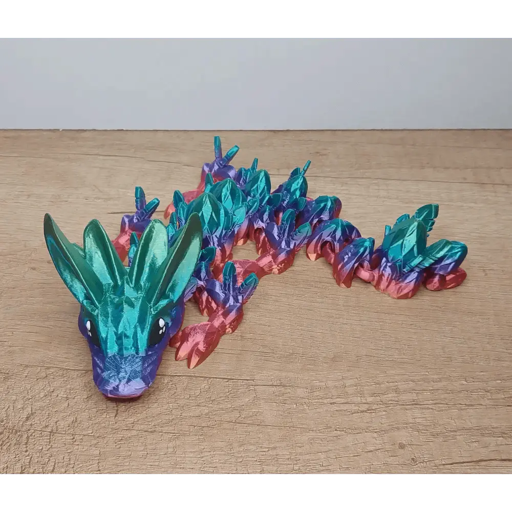 Baby Easter dragon - Oster-Drachen - 30 cm lang - 11 cm breit - 8 cm hoch - Farbe vibrant rainbow - Augen handbemalt - megahobby3dcreations