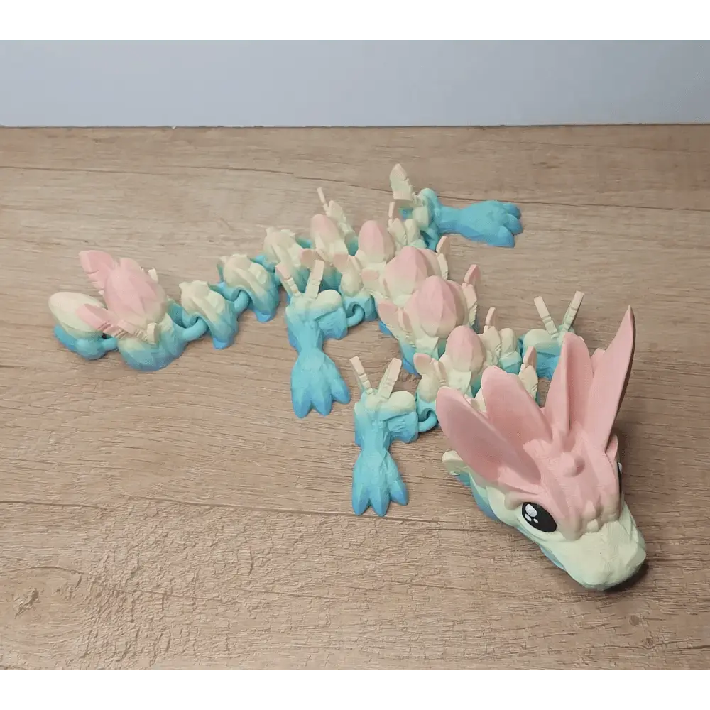 Baby Easter dragon - Oster-Drachen - 30 cm lang - 11 cm breit - 8 cm hoch - Farbe matt macaron - Augen handbemalt - megahobby3dcreations