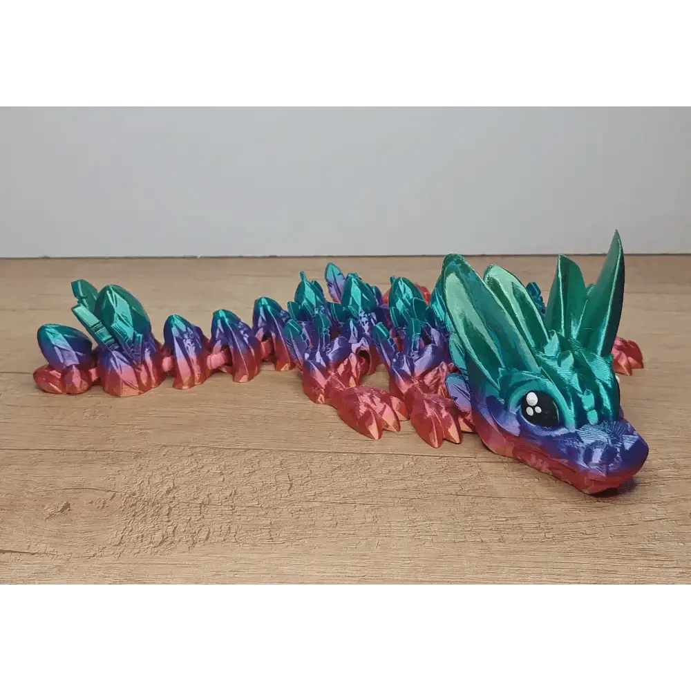 Baby Easter dragon - Oster-Drachen - 30 cm lang - 11 cm breit - 8 cm hoch - Farbe vibrant rainbow - Augen handbemalt - megahobby3dcreations