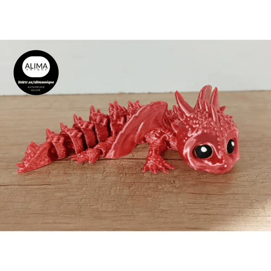 Beweglicher Baby Sanddrache - 13 cm - 3D-Drucker - Vibrant Rainbow - megahobby3dcreations