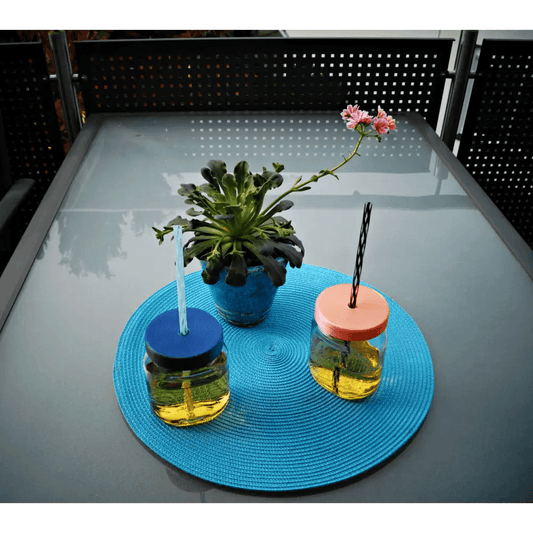 Deckel m. Loch f. Strohhalm, ideal für Nutella-Gläser, nachhaltiger Recycle-Style, ideal f. Getränke, Slush-Ice im Sommer, Kindergeburtstag - megahobby3dcreations