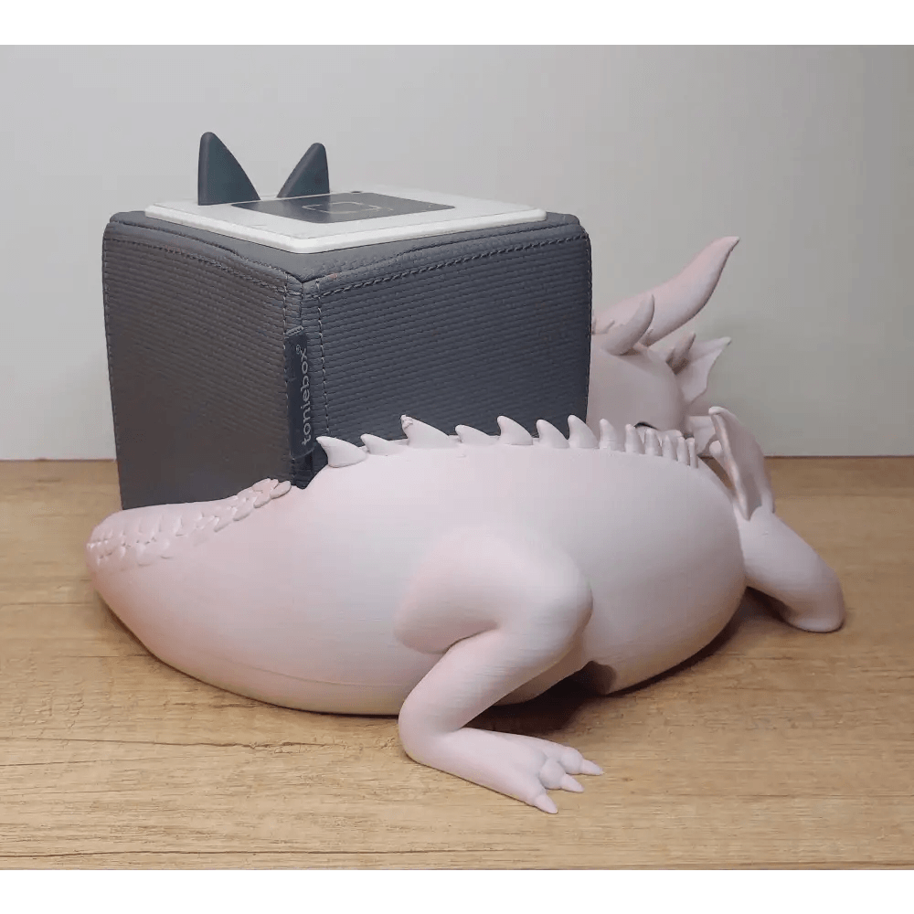 Drache kompatibel mit Tonie Box 27 x 27 x 12 cm - 3D-Drucker - rosa/weiss matt