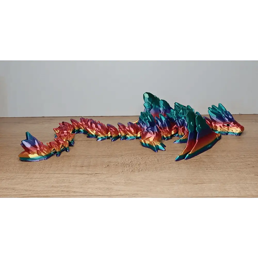 Gemstone Wyvern - Dache - Diamantdrache - 52 cm lang - 15 cm breit - 9 cm hoch - Augen handbemalt - Flügel beweglich - megahobby3dcreations