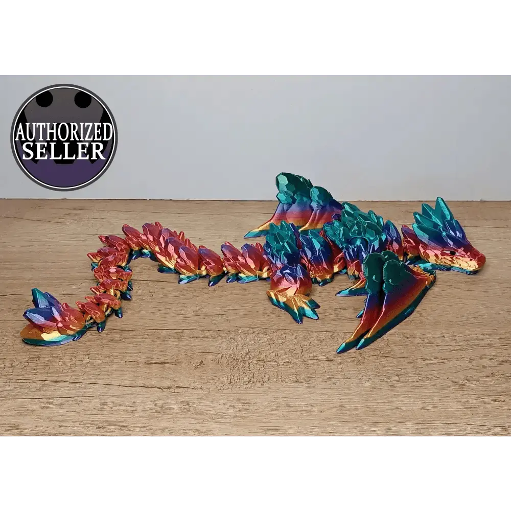 Gemstone Wyvern - Dache - Diamantdrache - 52 cm lang - 15 cm breit - 9 cm hoch - Augen handbemalt - Flügel beweglich - megahobby3dcreations