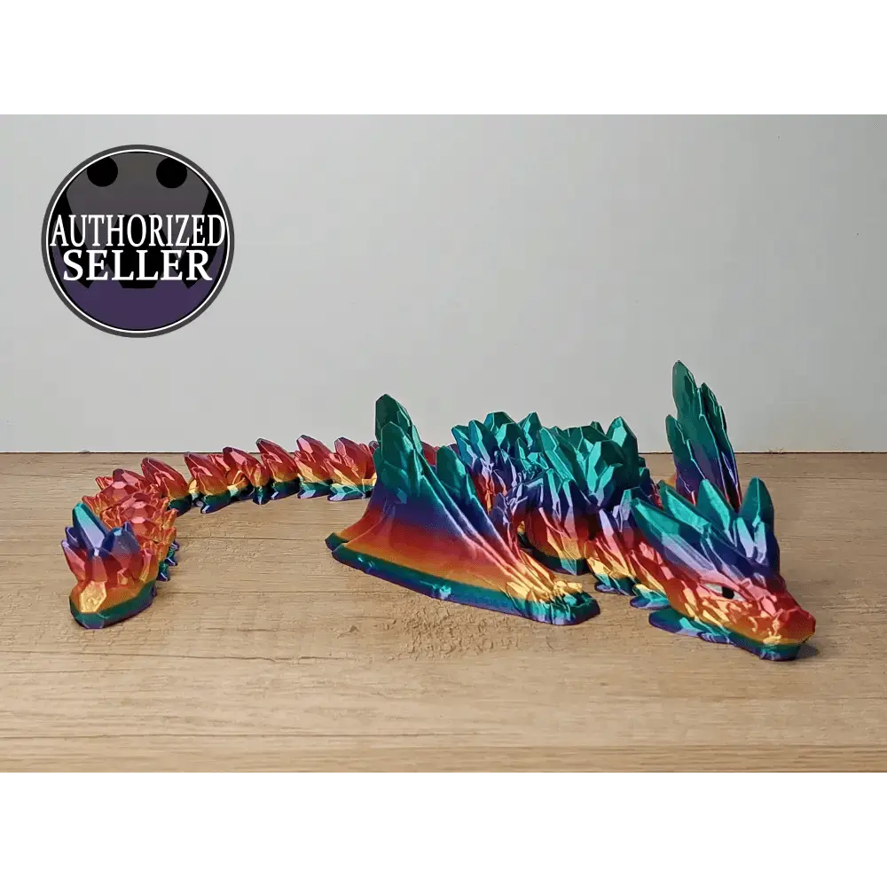 Gemstone Wyvern - Dache - Diamantdrache - 52 cm lang - 15 cm breit - 9 cm hoch - Augen handbemalt - Flügel beweglich - megahobby3dcreations