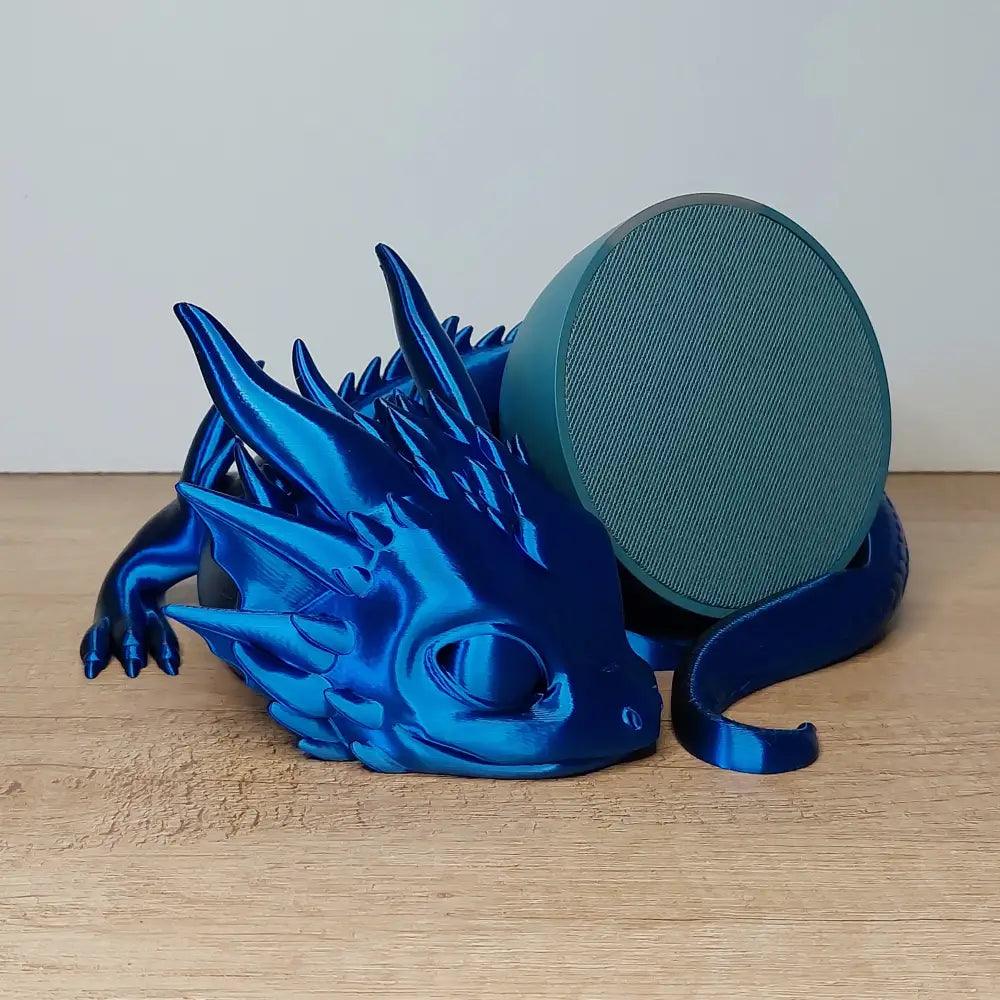 Halter zu Alexa Echo pop - schwarz/blau metallic - 21x20x9 cm - 3D-Druck - süss - megahobby3dcreations