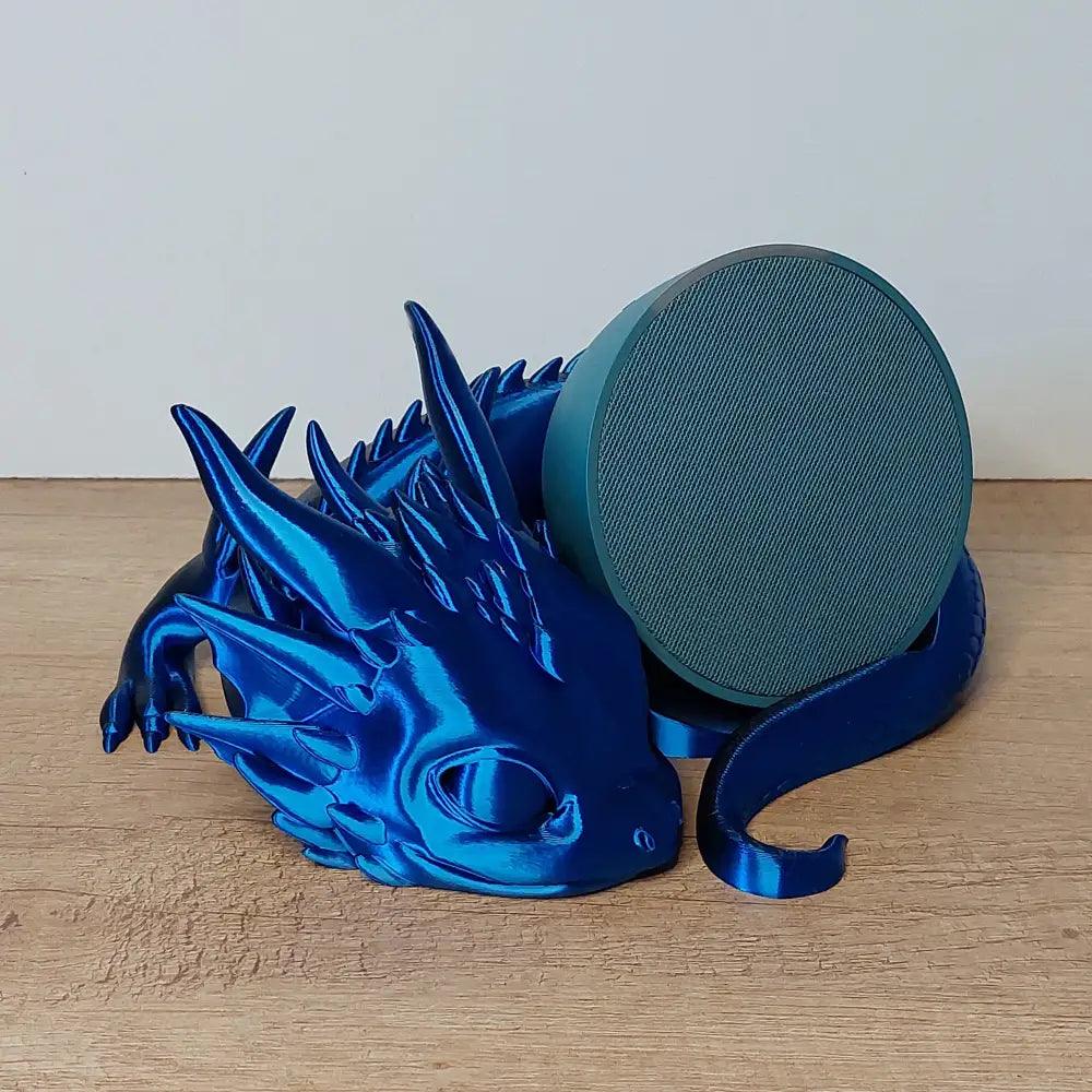 Halter zu Alexa Echo pop - schwarz/blau metallic - 21x20x9 cm - 3D-Druck - süss - megahobby3dcreations