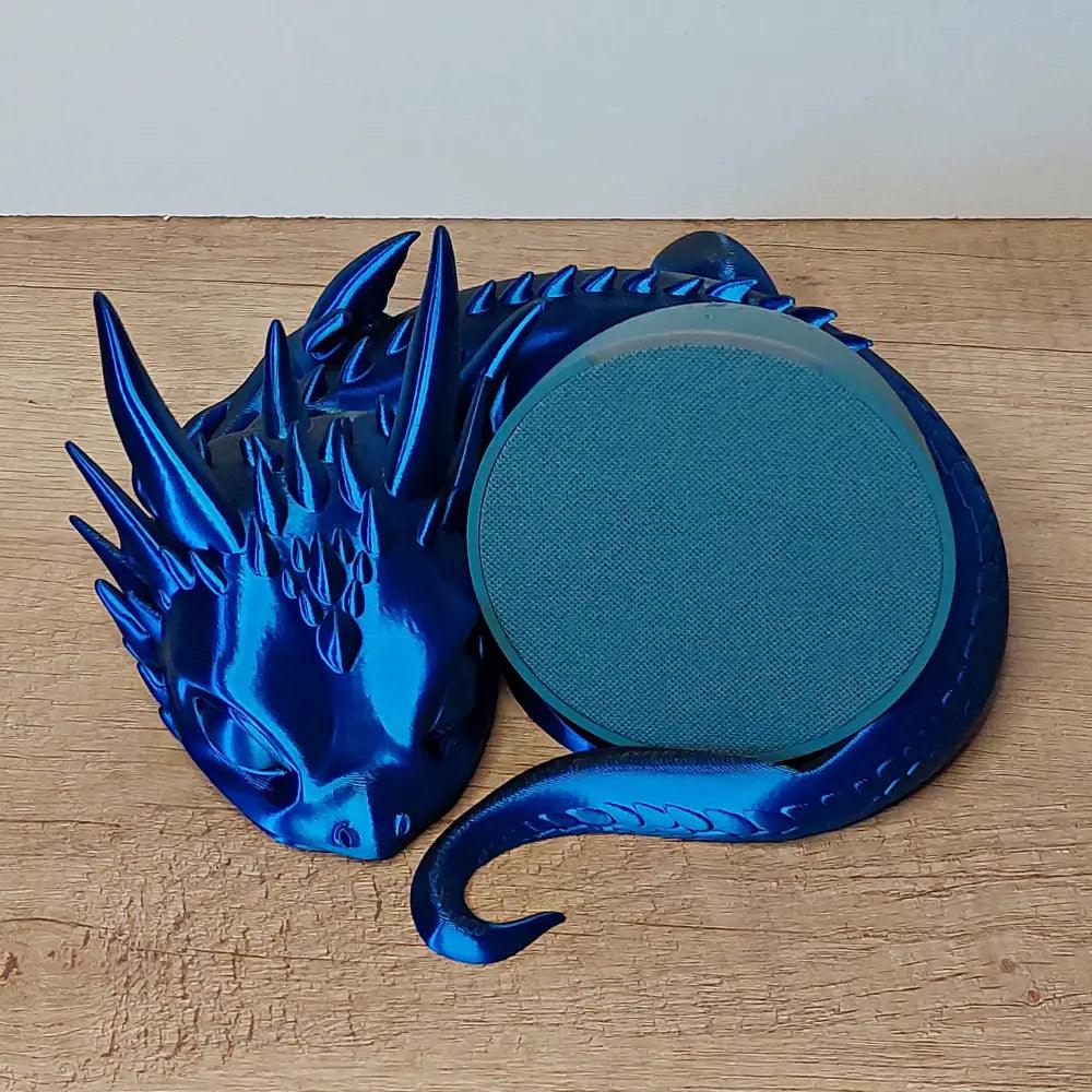 Halter zu Alexa Echo pop - schwarz/blau metallic - 21x20x9 cm - 3D-Druck - süss - megahobby3dcreations