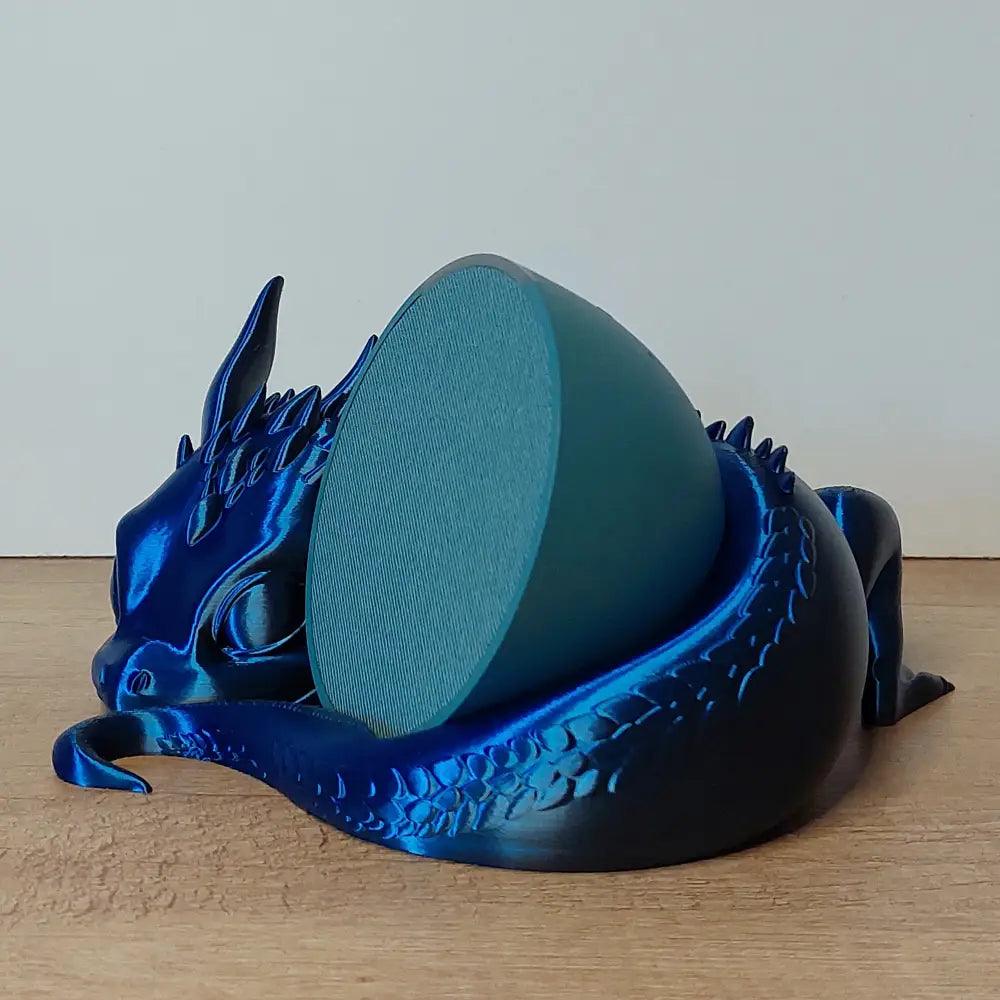 Halter zu Alexa Echo pop - schwarz/blau metallic - 21x20x9 cm - 3D-Druck - süss - megahobby3dcreations