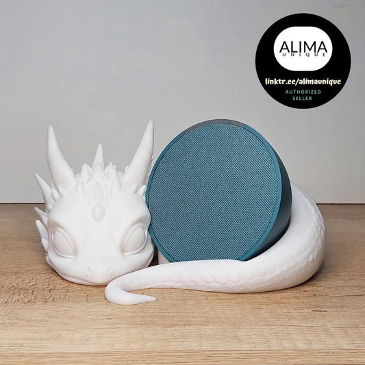 Halter zu Alexa Echo pop - weiss - 21x20x9 cm - 3D-Druck - süss - megahobby3dcreations