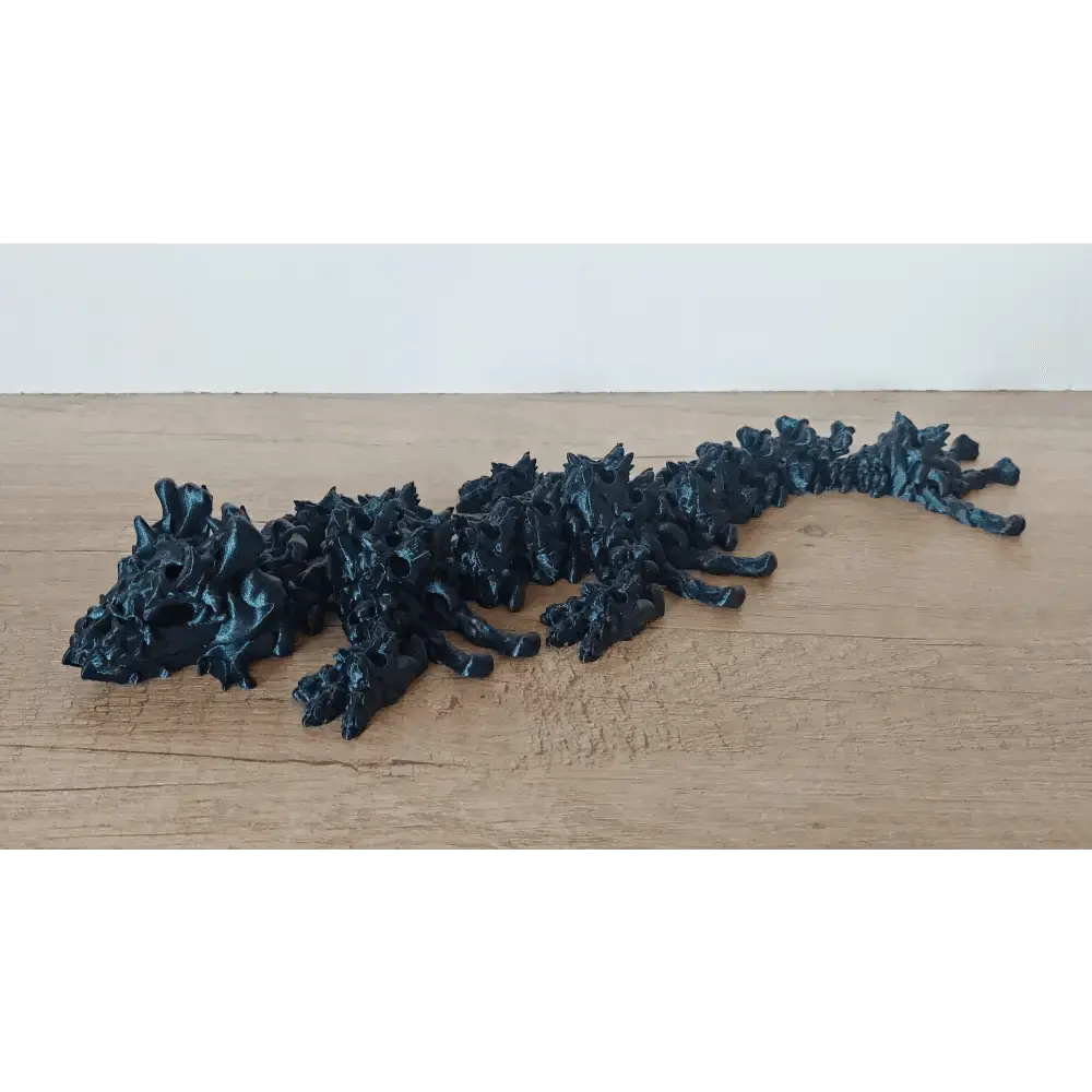 Hollow-Dragon - Grusel-Drache - 35 cm lang - mit Totenköpfen und Knochen - voll beweglich - verschiedene Farben wählbar - Halloween - megahobby3dcreations