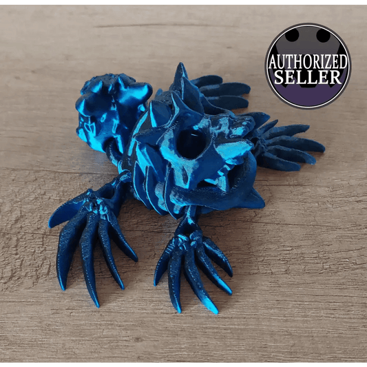 Hollow-Turtle - Totenkopf-Schildkröte - 14 cm lang - 14 cm breit - 5 cm hoch, Blau/Schwarz Metallic - megahobby3dcreations