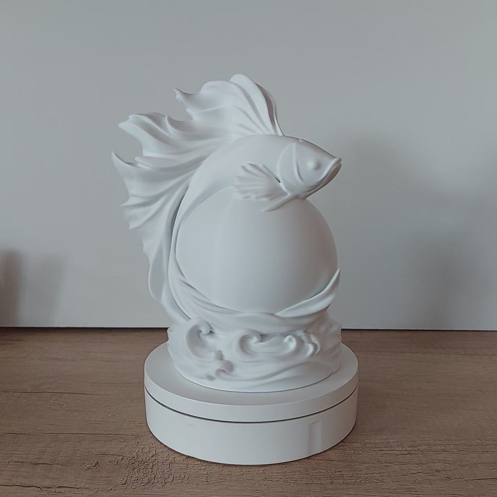 🐠 Kampffisch-Lampe Betta Weiß – LED-Lampe aus hochwertigem 3D-Druck