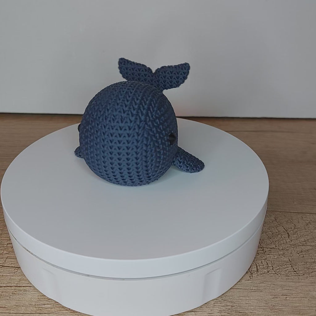 🐋 Wal im Strick-Look aus 3D-Druck – Maritime Dekofigur mit gemütlicher Strickoptik