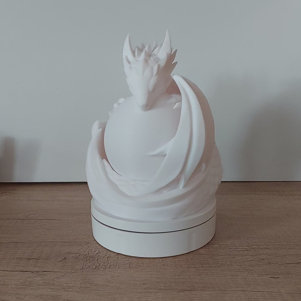 🐉 Mystische Drachenlampe Weiß – 3D-Druck LED-Lampe für Fantasy-Fans