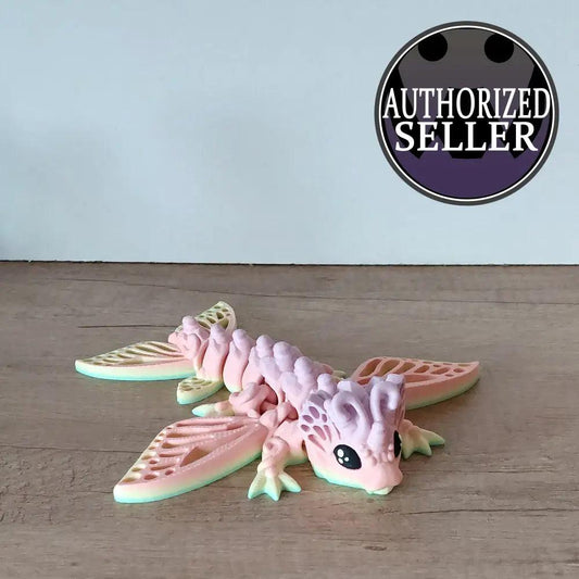 Tiny Butterfly dragon - Schmetterling-Drache - 19 cm lang - 19 cm breit - 5 cm hoch - voll beweglich - Augen handbemalt - megahobby3dcreations