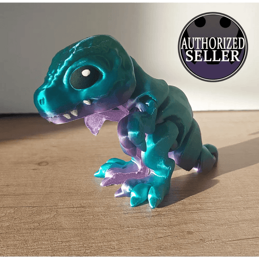 Tiny T-Rex - Dinosaurier aus 3D-Drucker - voll beweglich - 16 cm lang - Farbe: Vibrant Rainbow - Dino - Sammelfigur - schnelle Lieferung - megahobby3dcreations
