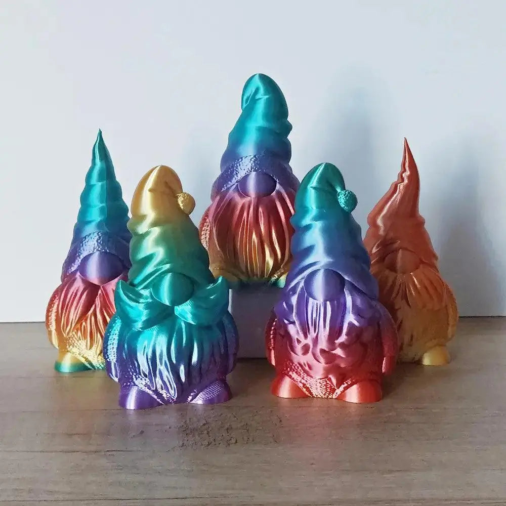 Weihnachtswichtel - Set mit 5 Stück - Regenbogenfarben - zwischen 13-16 cm hoch - kleine Helferlein - megahobby3dcreations